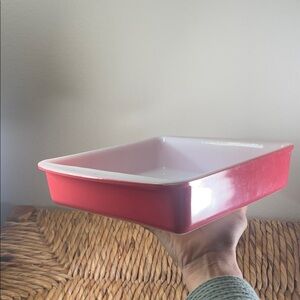 PYREX Flamingo Pink 228 • 8” Square Baking Dish • 1950s MCM USA
